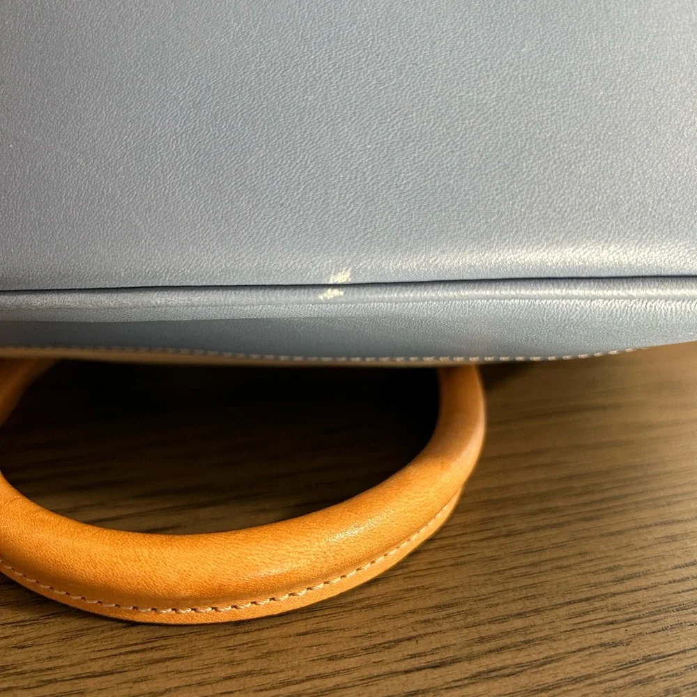 Vintage Coach Canvas & Blue Leather Bag - Picture 8 of 13